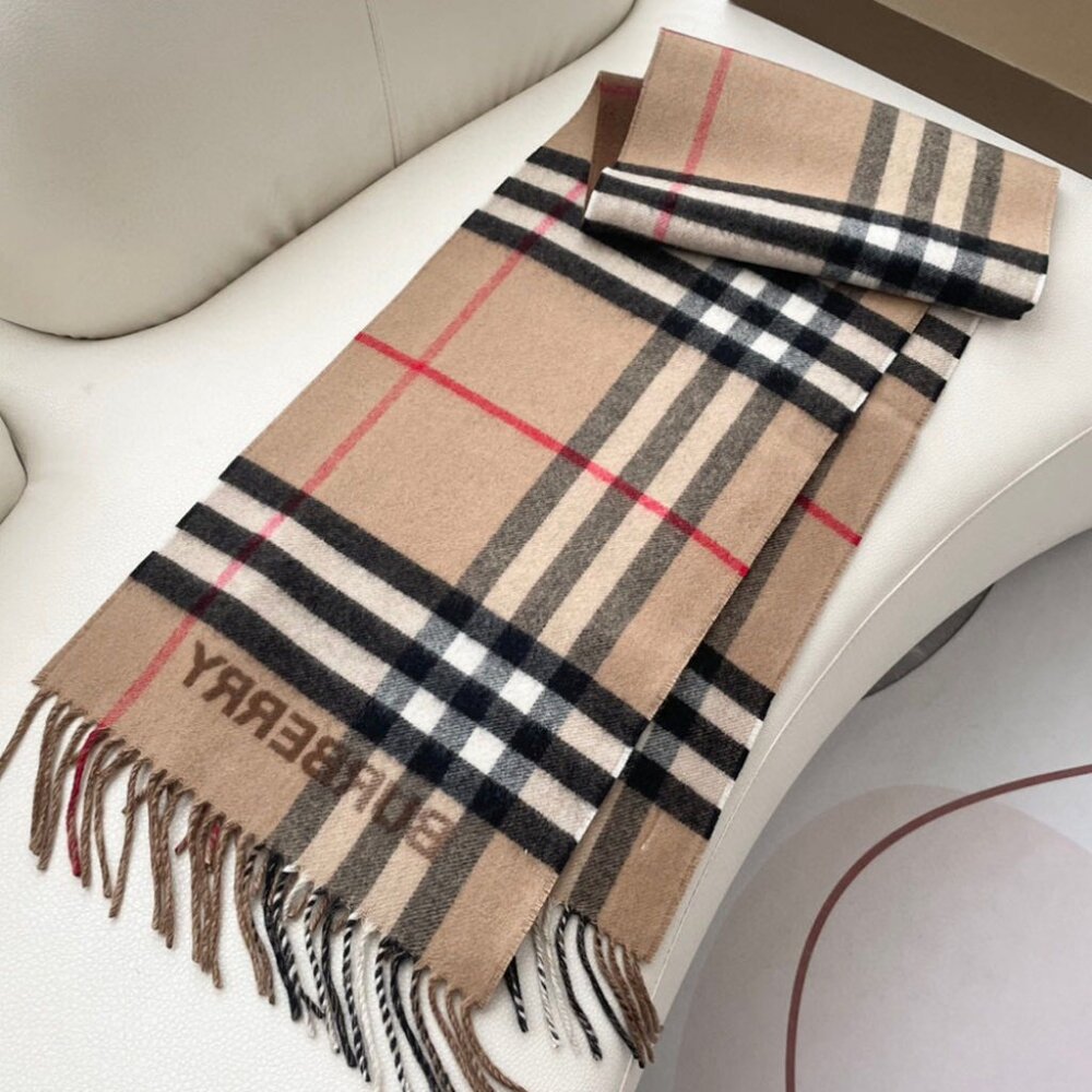 Burberry Brown and Tan Reversible Scarf